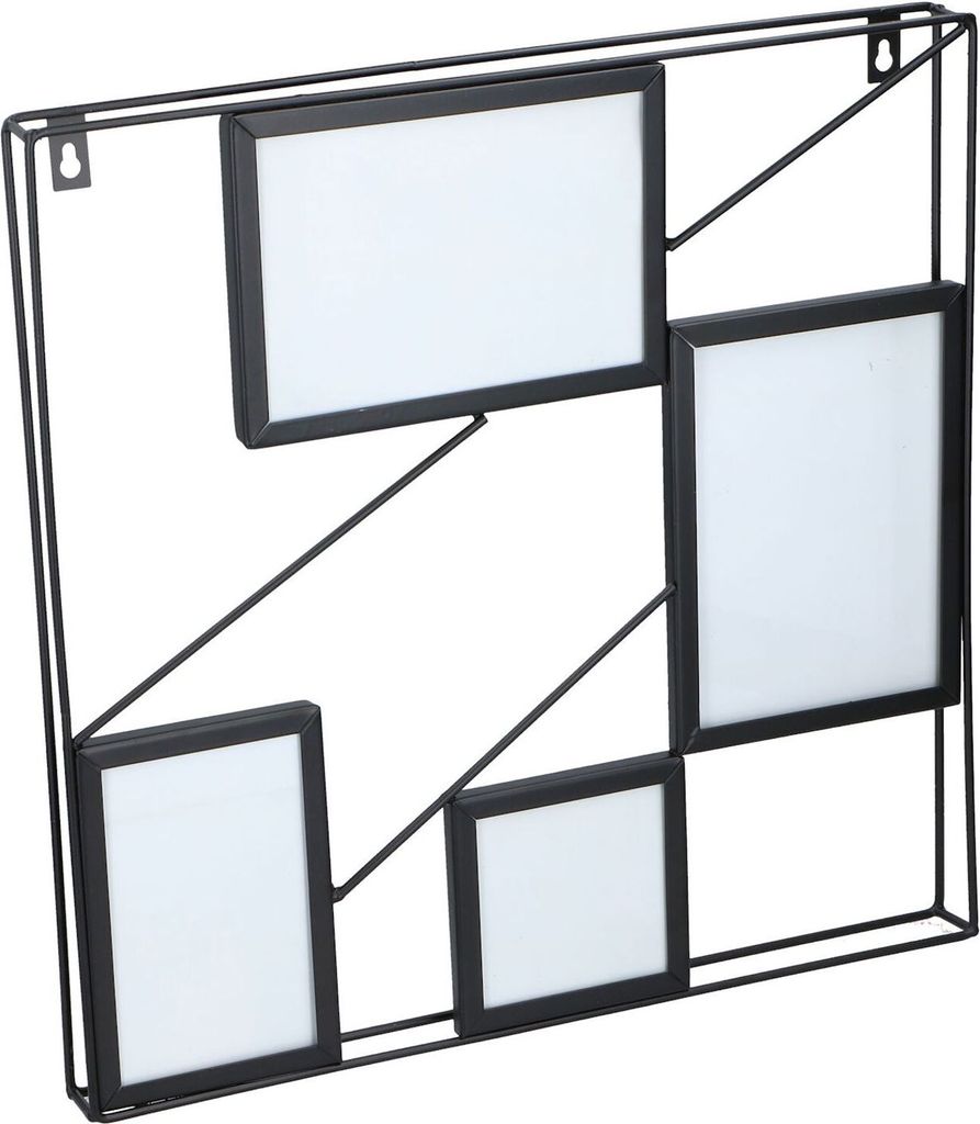 fotorahmen quadratischer Stahl 4 Fotos 40 cm schwarz