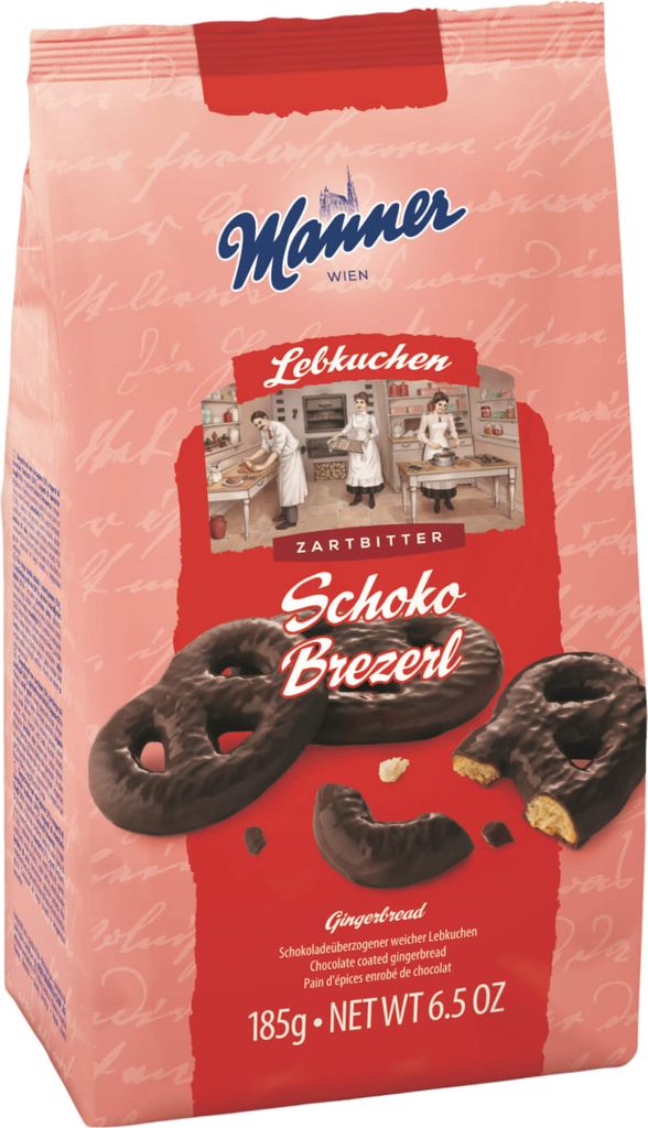 Manner Lebkuchen Brezerl - Zartbitter - 185g Produktbild 