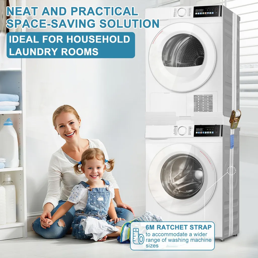 Kit d'empilage lave-linge et sèche-linge blanc universel - Gain de place - 2