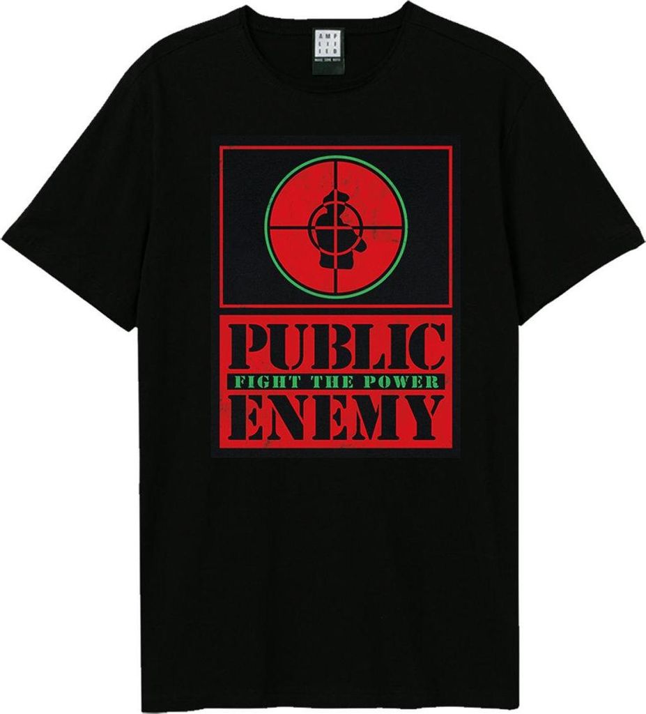 Amplified - "Fight The Power Target" T-Shirt für Herren/Damen Uni GD3878 (XL) (Schwarz/Rot)