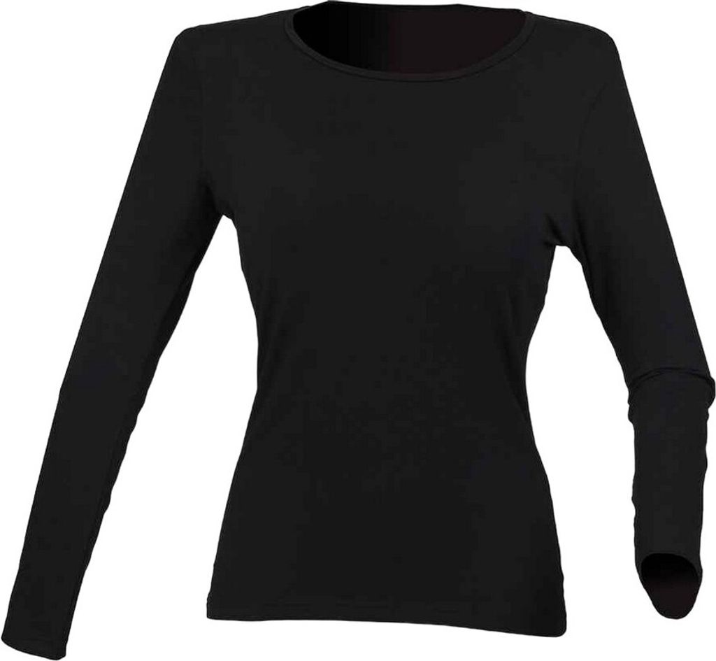 SF - "Feel Good" T-Shirt für Damen Langärmlig PC5954 (36 DE) (Schwarz)