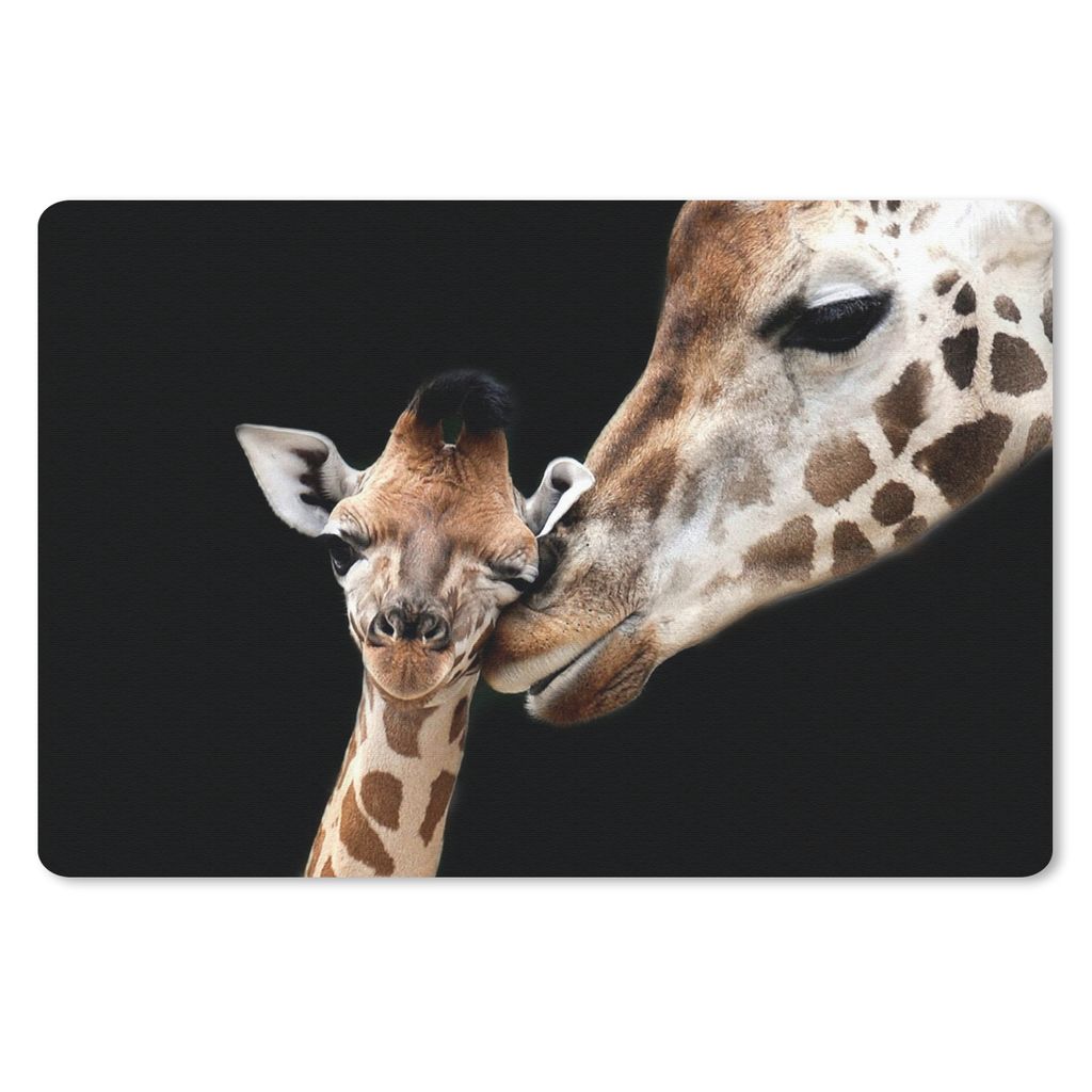 MuchoWow Mauspad Mousepad Giraffe - Tiere - Schwarz - Porträt - Tiere 27x18 cm - Mousepads - Maus Mat - Pad - Mausunterlage - Büroartikel - Des...