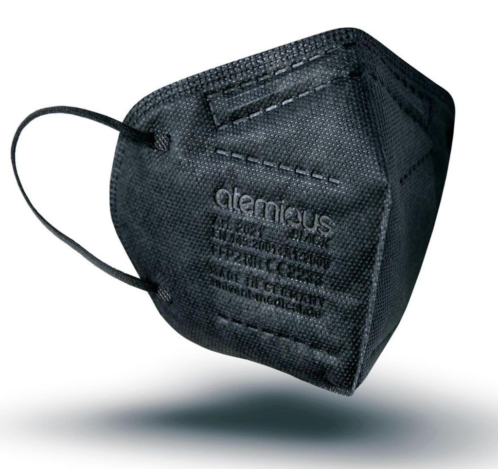 atemious PRO 2 BLACK FFP2 Maske – Schwarz, einzeln Produktbild 