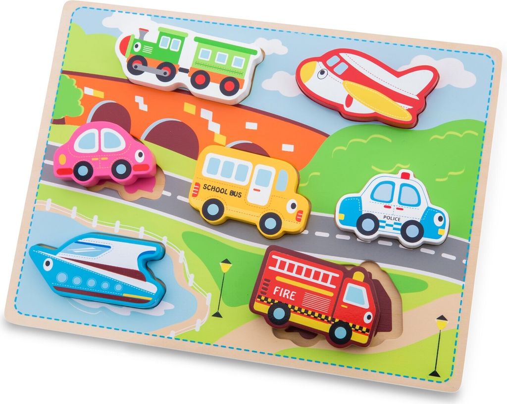 New Classic Toys Vormenpuzzel - 7 stukjes - voertuigen Produktbild 