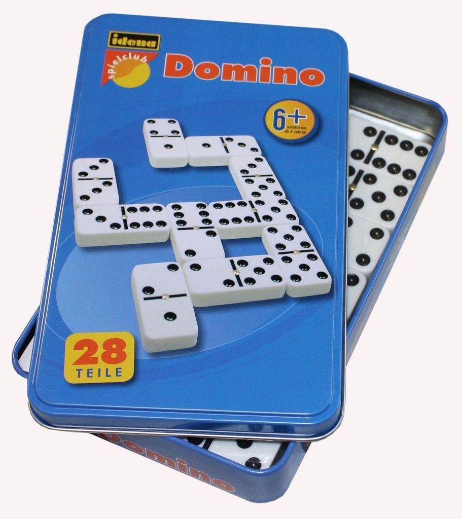 Idena 6050012 - Domino Double Six, boîte en métal Image du produit 