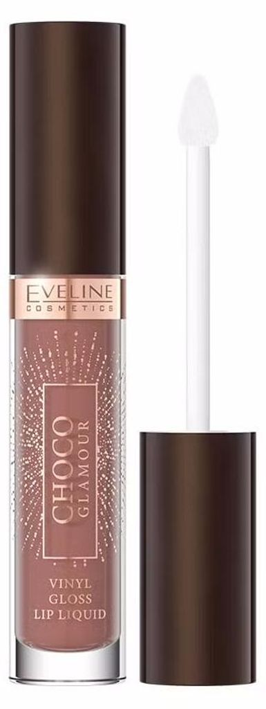 Eveline Cosmetics Choco Glamour – glänzender, deckender Lippenstift, Farbton 03 - Toffe Chocolate – 3er Pack