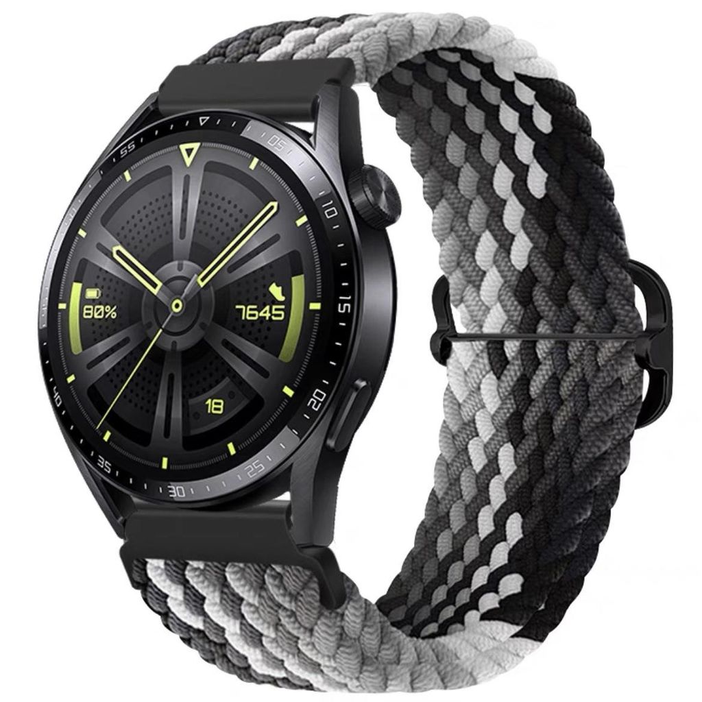 Stravo Nylon-Stretcharmband 20 mm – Elastisch für Samsung Galaxy Watch 7/6/5/4/3/Active2/Pro, Garmin Venu/Forerunner, Polar Ignite/Unite – Sch...