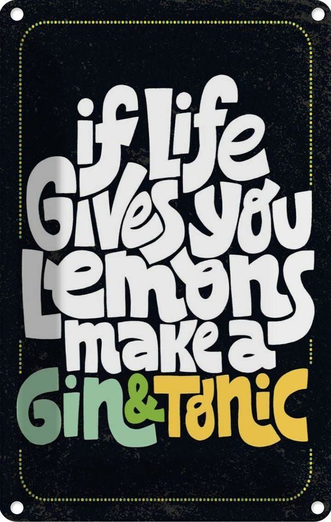 vianmo Blechschild 18x12 cm life gives Lemons make Gin & Tonic