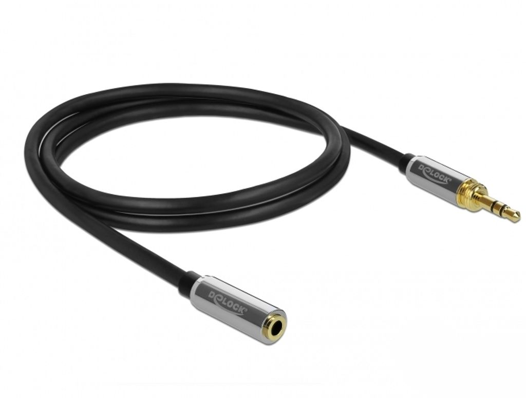 Delock Kabel Klinke 3,5 mm St > Bu mit 6,35 mm Schraubadapter 3,0 m schwarz