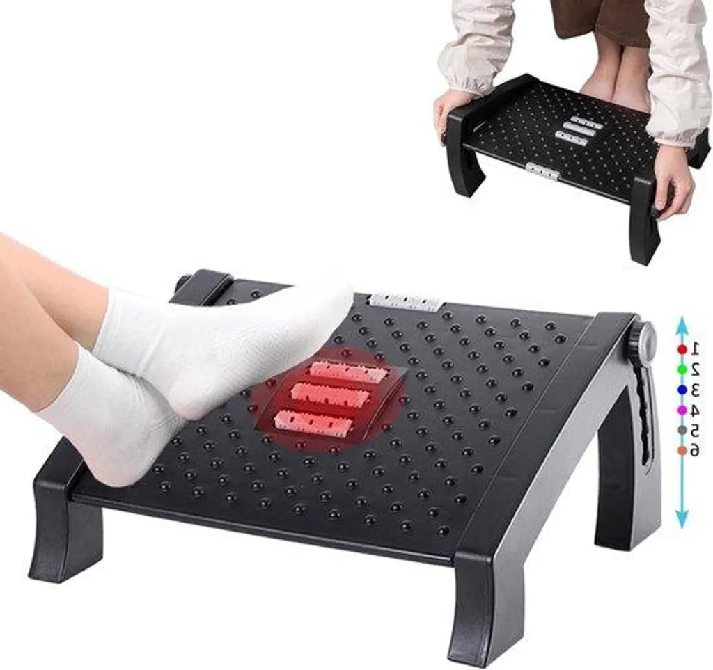 Repose-pieds bureau massage et 6 positions de hauteur - Modèle Confort