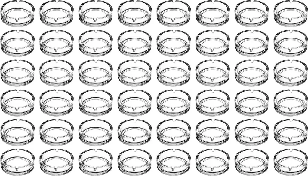 RHP Lot de 48 cendriers ronds en verre massif transparent de 10,5 cm