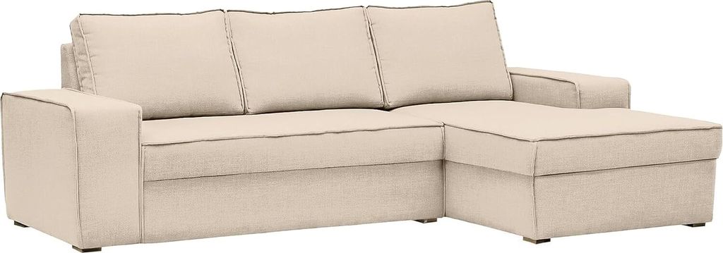Tulpaner Ausziehbares Ecksofa 268 x 162 cm mit Schlaffunktion, mit Bettkasten Stauraum, Moderne Couch fürs Wohnzimmer, Ausrichtung rechts