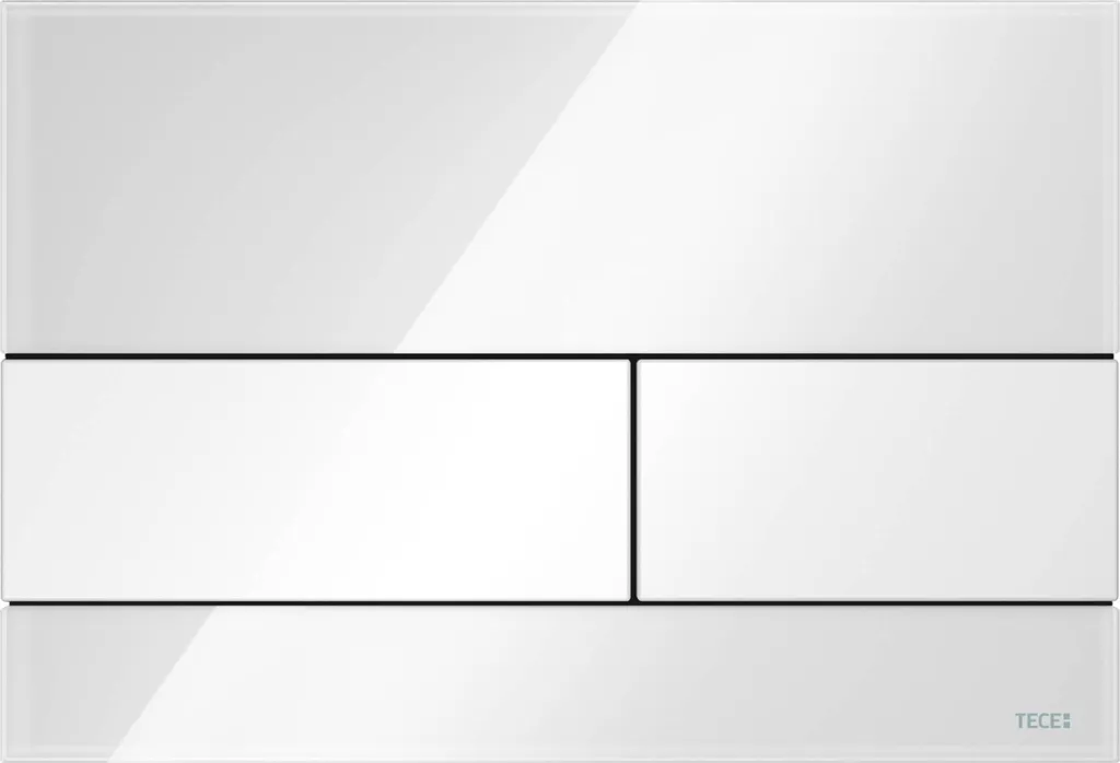 Design Minimalista TECEsquare 9240800 Placca WC - Vetro Bianco Puro