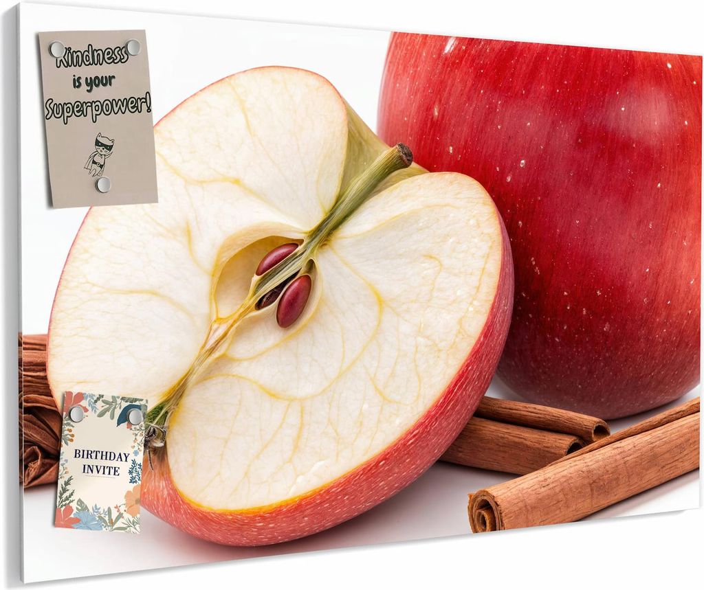 Magnettafel 90x60cm magnetisch & beschreibbar Metall-Board - Apfel mit Zimt