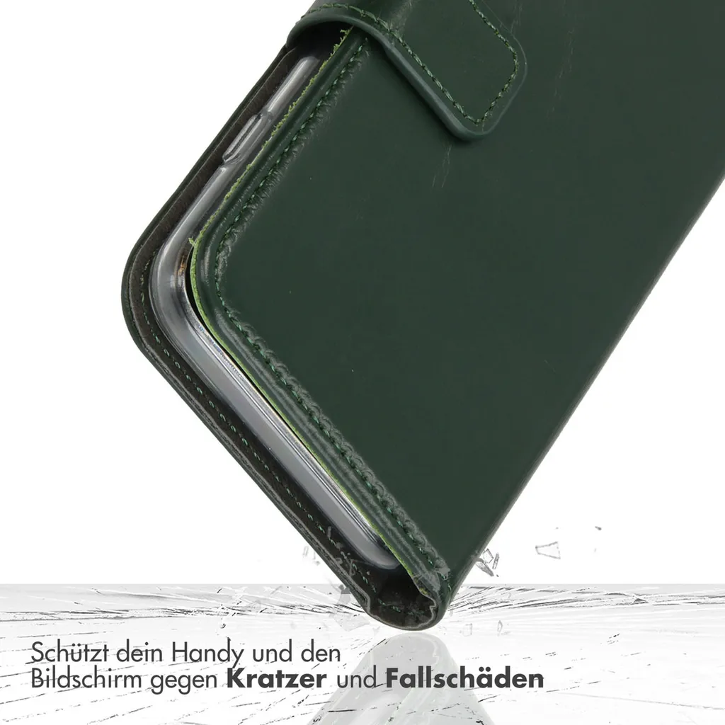 Idea Regalo: Custodia Selencia iPhone 13 Mini in Vera Pelle Verde - 3