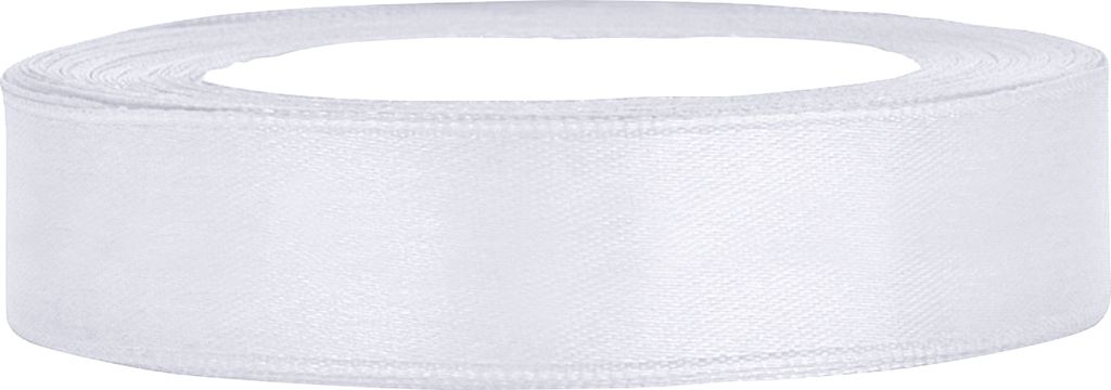 Satinband weiß, B:12 mm, L: 25 m Produktbild 
