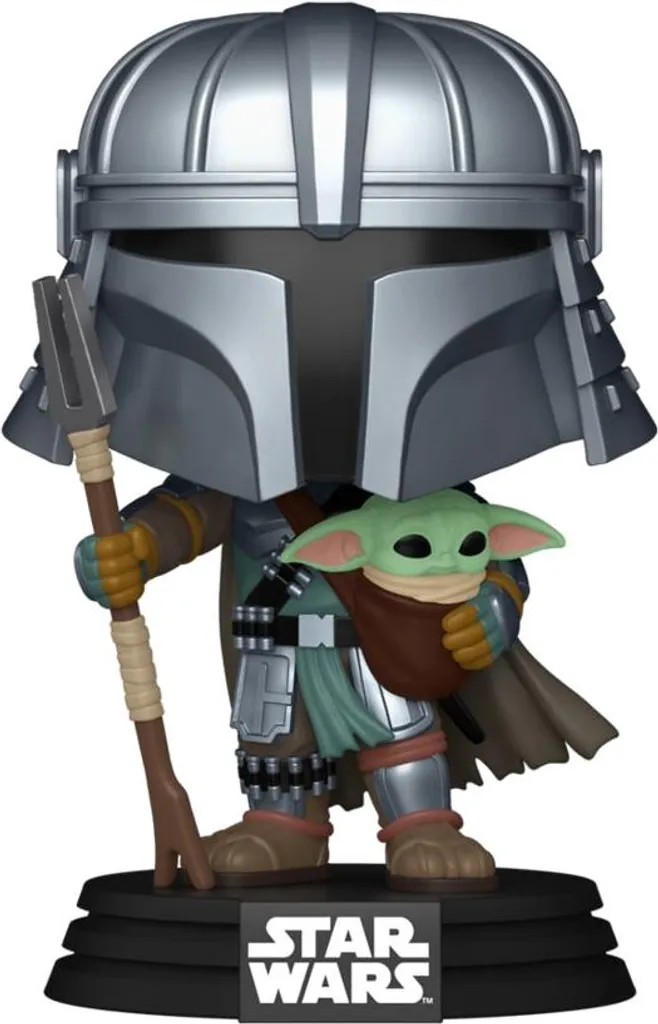 Statuette Mandalorian et Grogu : Objet de Collection Star Wars Premium