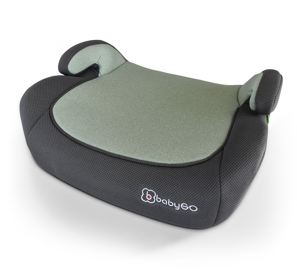 BabyGo Sitzerhöhung Booster iSize, Schwarz Melange, 125-150 cm