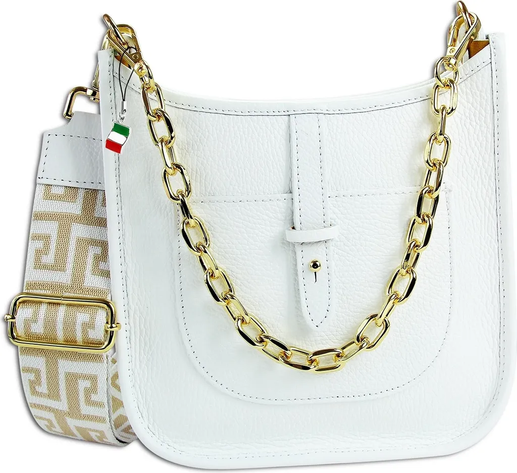 Florence Sac en cuir blanc OTF158W : Sac à bandoulière chic pour femme