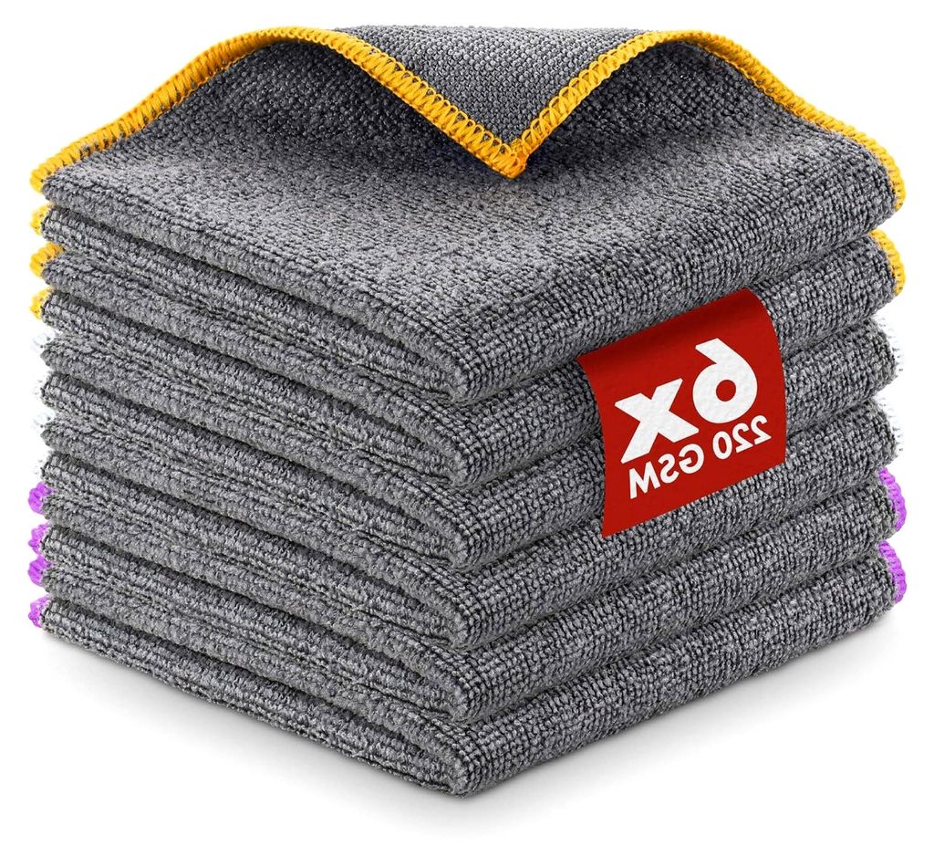 Mikrofasertücher 220GSM - Saugstark und Schonend - 30x30cm Allround Mikrofasertuch für die Autopflege - Fusselfreies Poliertuch und Trockentuch -...