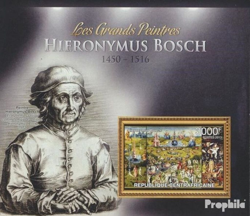 Briefmarken Zentralafrikanische Republik 2013 Mi Block 999 (kompl. Ausgabe) postfrisch Hieronymus Bosch