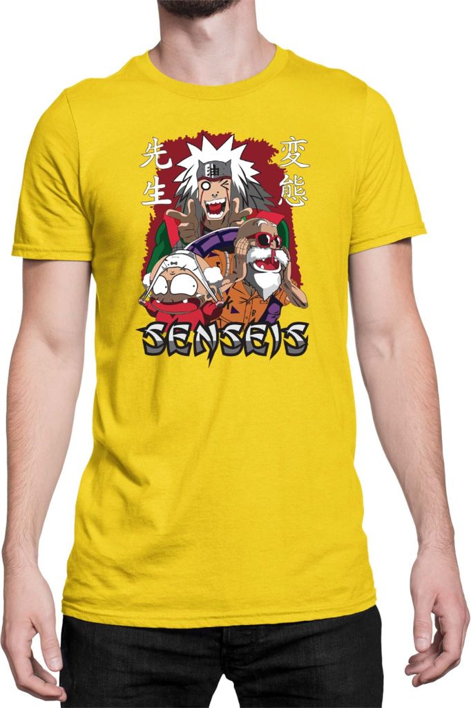Herren T-Shirt Japan Anime Manga Anime Sensei Anime Jiraya Master Roshi, Man L / Gelb