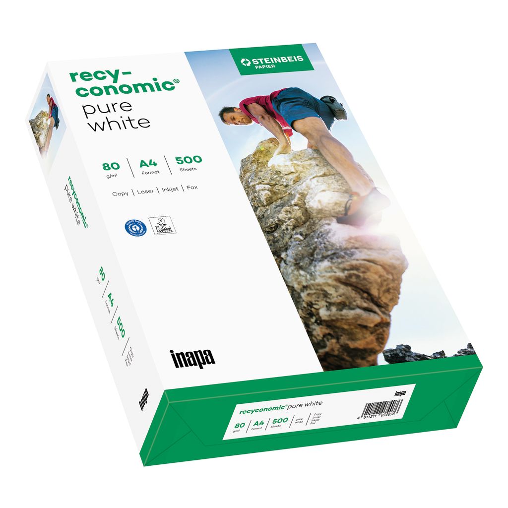 Carta per stampanti Inapa Recyconomic Pure White A4 80 g Immagine del prodotto 