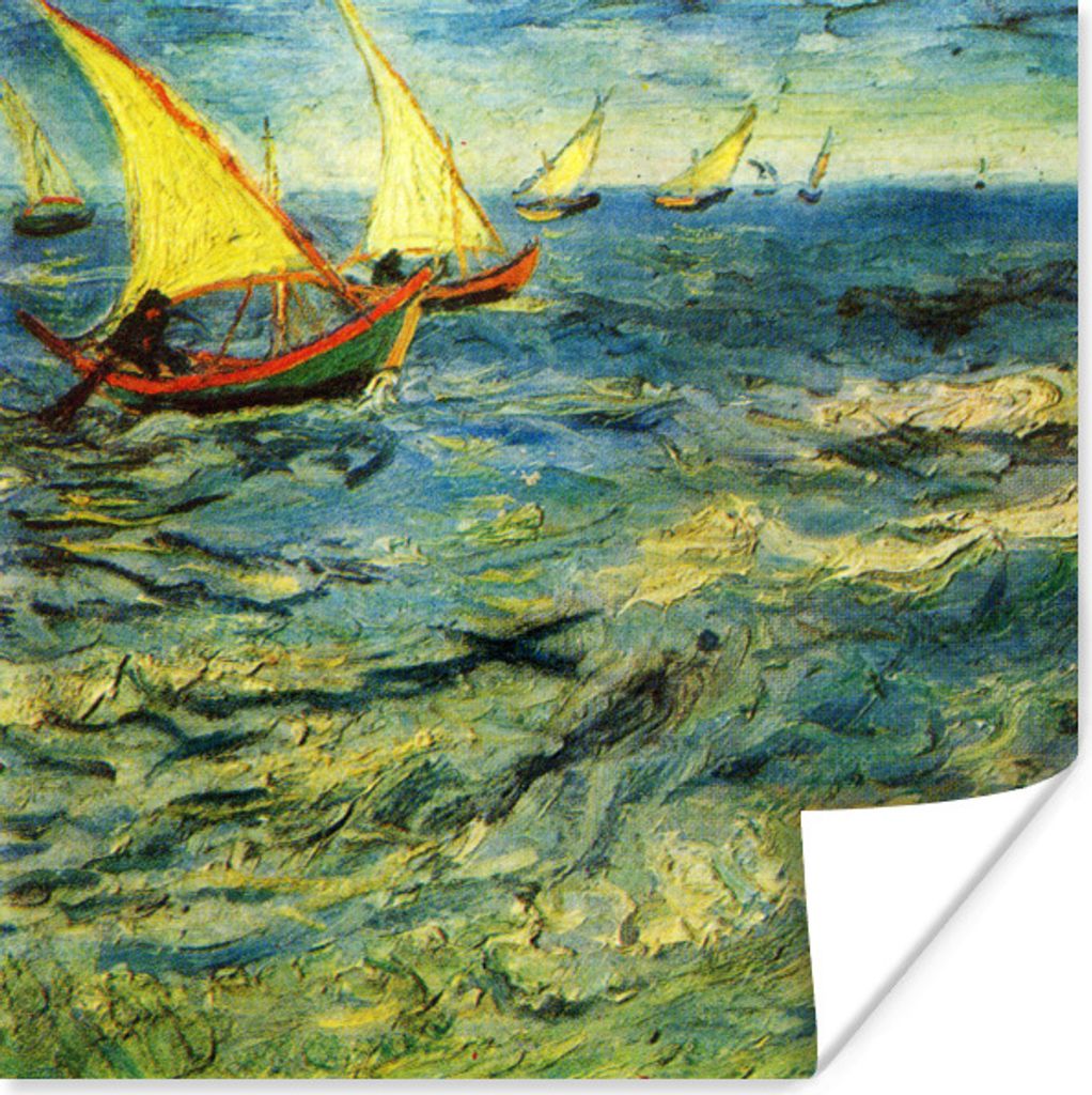 MuchoWow Poster Fischerboote auf dem Meer - Vincent van Gogh 30x30 cm - Wandposter - Printing