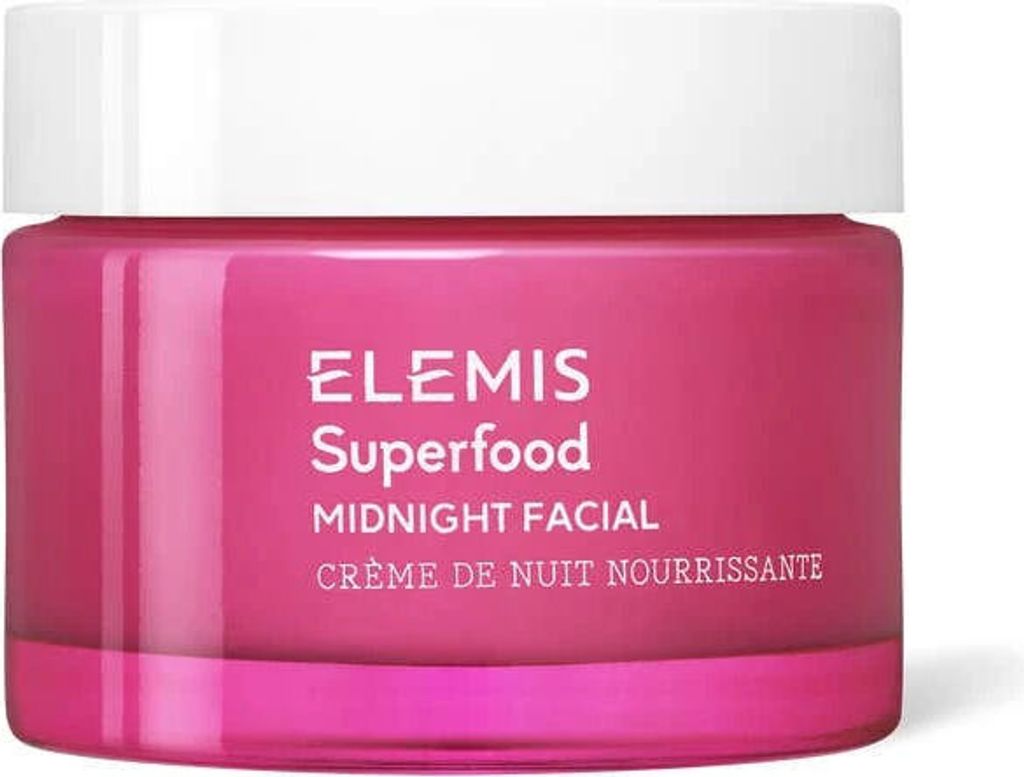 A product shot of a jar of Elemis Superfood Midnight Facial Cream.