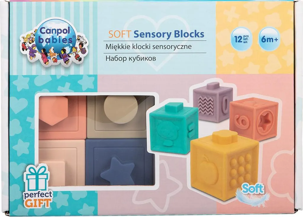 Blocs de construction texturés et souples Canpol Babies pour l'éveil 12pc - 10