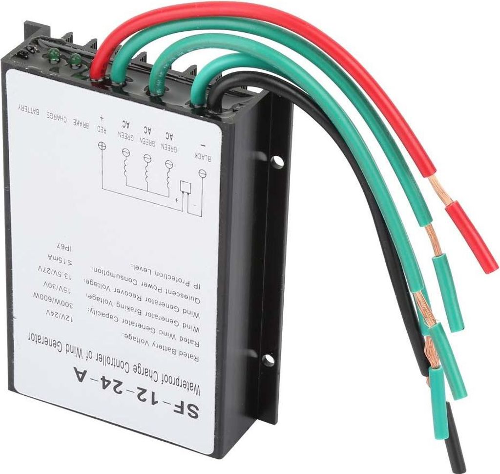 12V/24V 300W/600W Wasserdichter Laderegler für Windkraftanlagen – Windturbinen Generator Regler mit Schutzfunktionen, IP67 Schutzklasse