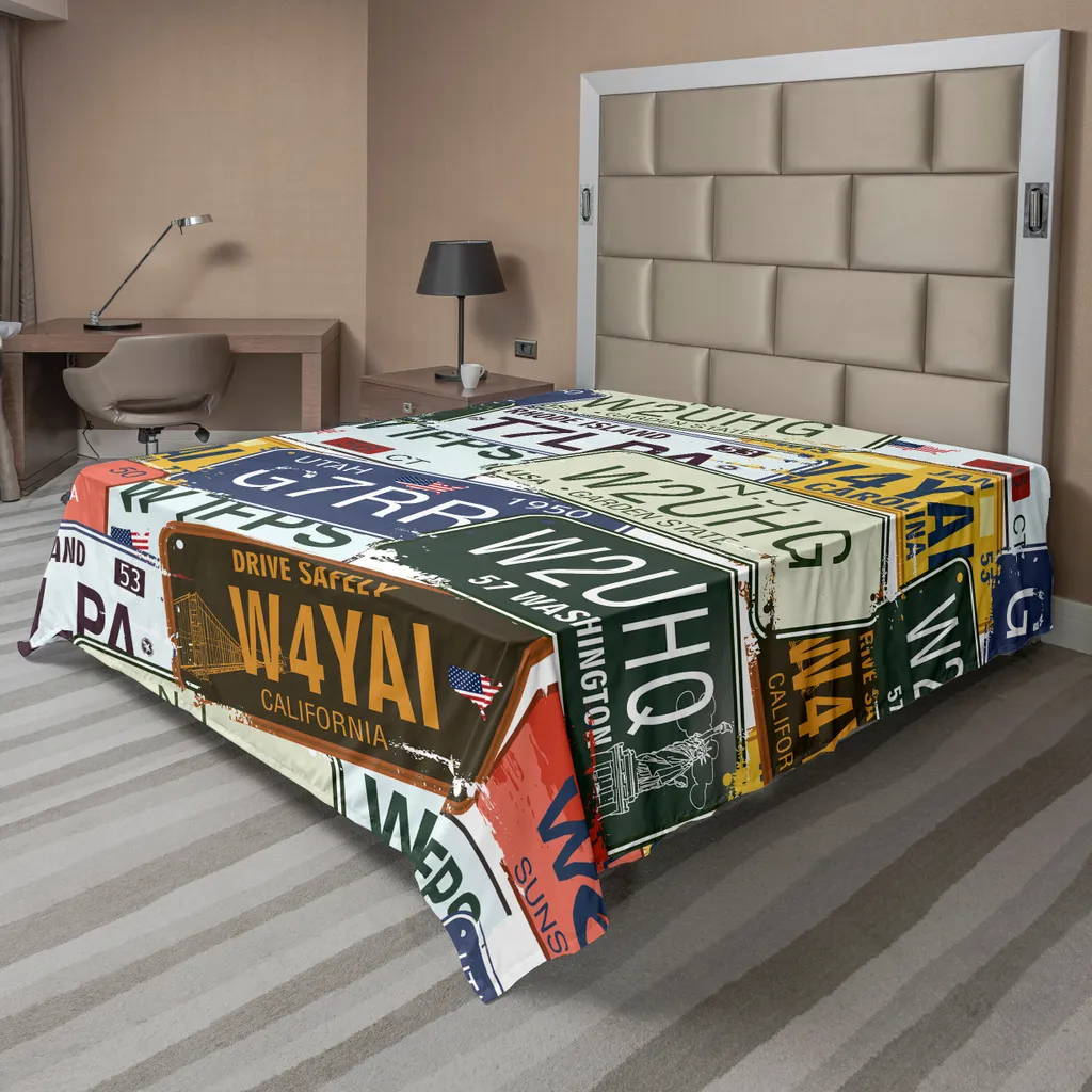 Idea Regalo Vintage: Lenzuolo ABAKUHAUS con Stampe Auto Retro