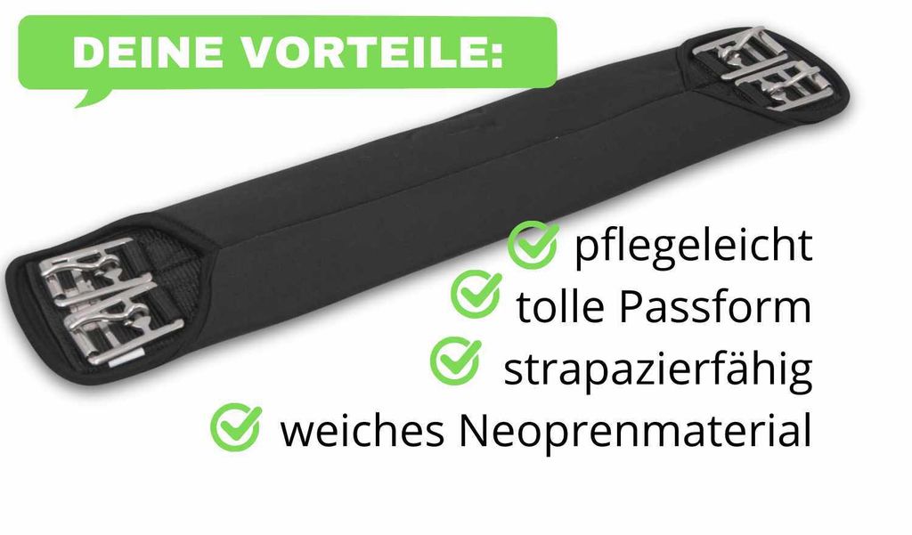 AMKA Sattelgurt Neopren Kurzgurt Dressurgurt schwarz, Größe:35