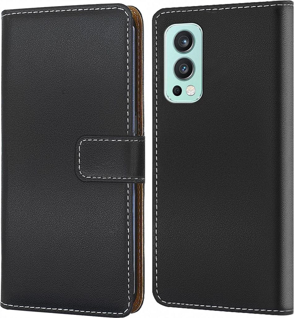 Handy Tasche für OnePlus Nord 2 5G Schutzhülle Bookstyle Etui Klapphülle Wallet Flip Cover Case Schwarz