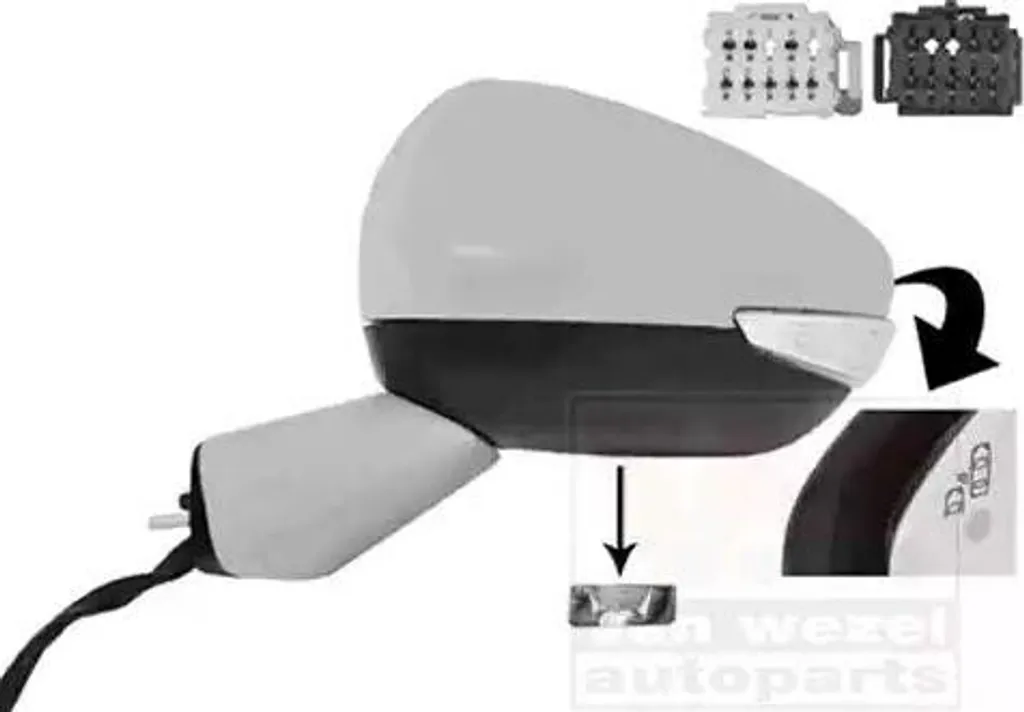 Rétroviseur extérieur VAN Wezel 0979827 à 14 pôles pour Citroën