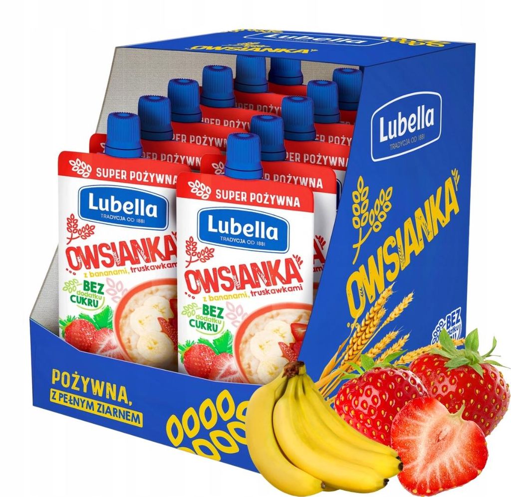 Lubella ovsená kaša s banánmi a jahodami 100 G Obrázok produktu 