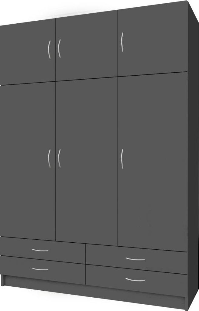 Kondela Kleiderschrank Geri New 3D - Graphit