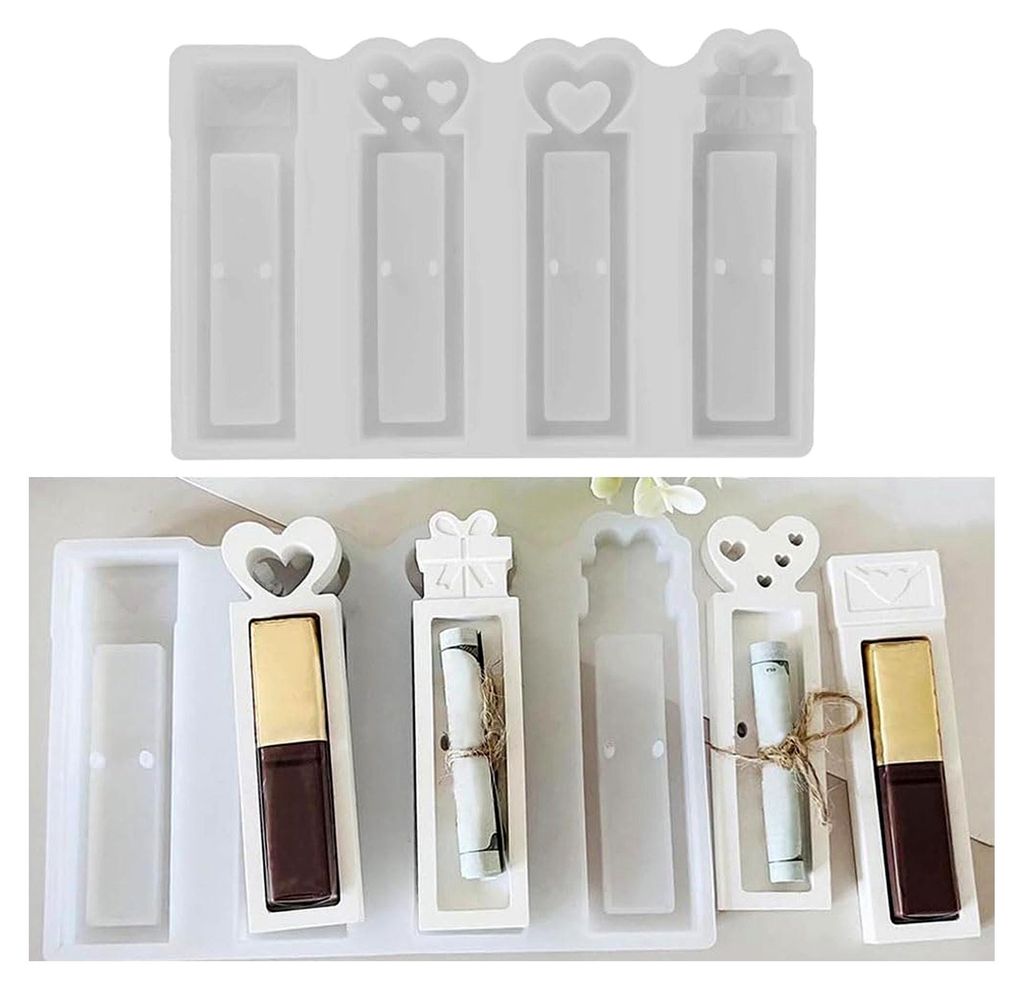 Silikonformen für Geschenke, 4 Stück, Geldgeschenk Silikonform, Weihnachten, DIY Gipsformen zum Gießen, geeignet für verschiedene Anlässe