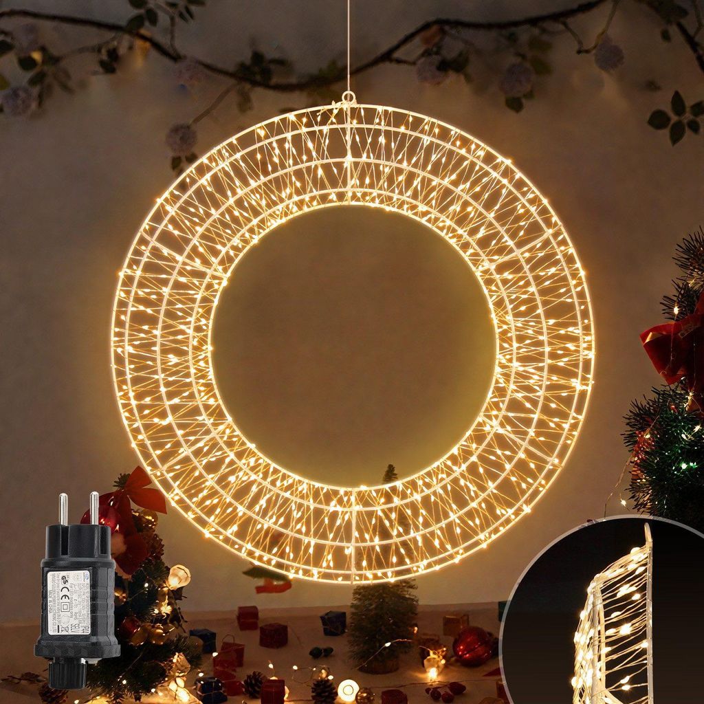 Świąteczna girlanda LED, wieniec świąteczny LED o średnicy Zdjęcie produktu 