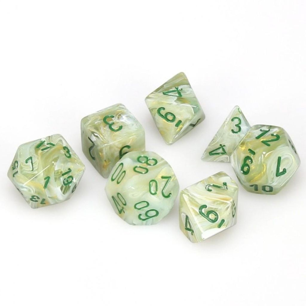 Chessex 7-Würfelset Marble Grün/Dunkelgrün Produktbild 