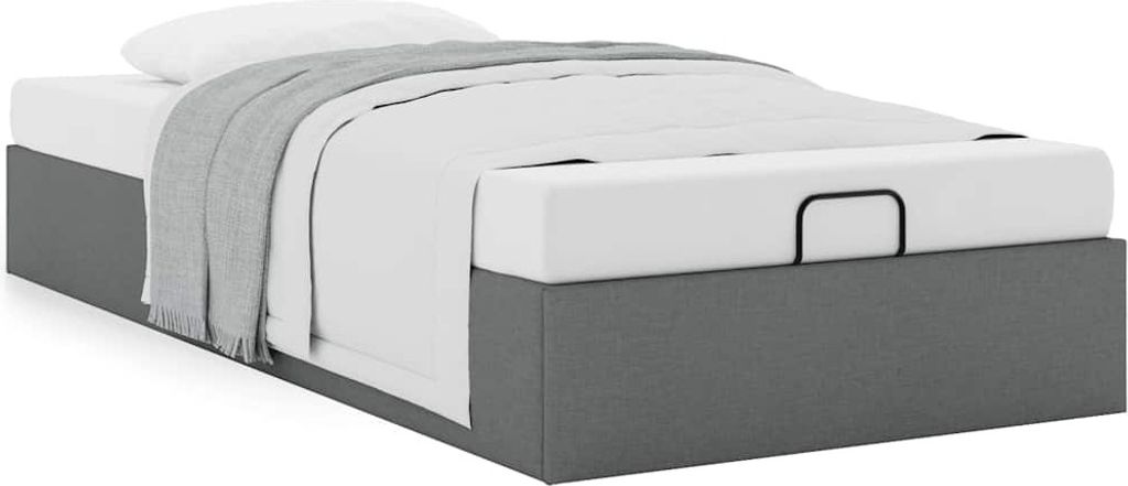 Ottoman-Bett ohne Matratze Dunkelgrau 80x200 cm Stoff