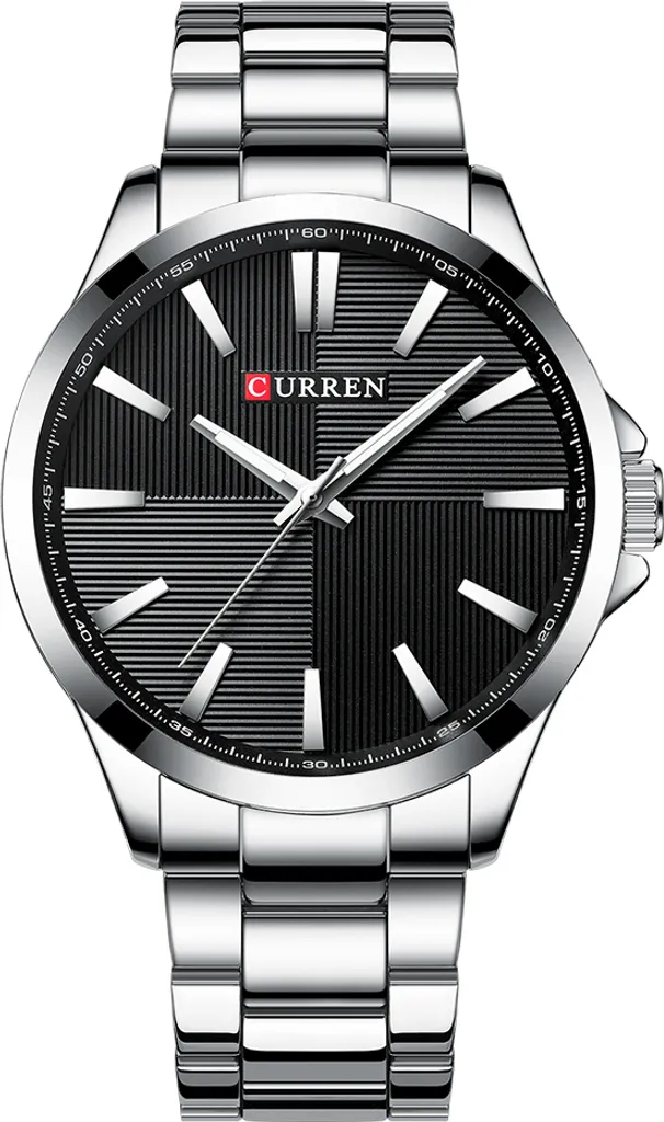 CURREN Watch Silver Orologio Uomo Streetwear Quarzo Impermeabile