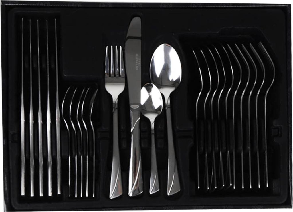 Besteckset 24-teilig – Edelstahl Tafelbesteck für 6 Personen, King, hochglanzpoliert, modern & elegant