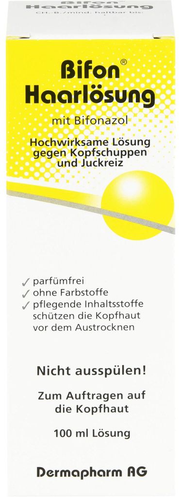 Bifon Haarlösung mit Bifonazol gegen Kopfschuppen und Juckreiz, 100 ml Lösung
