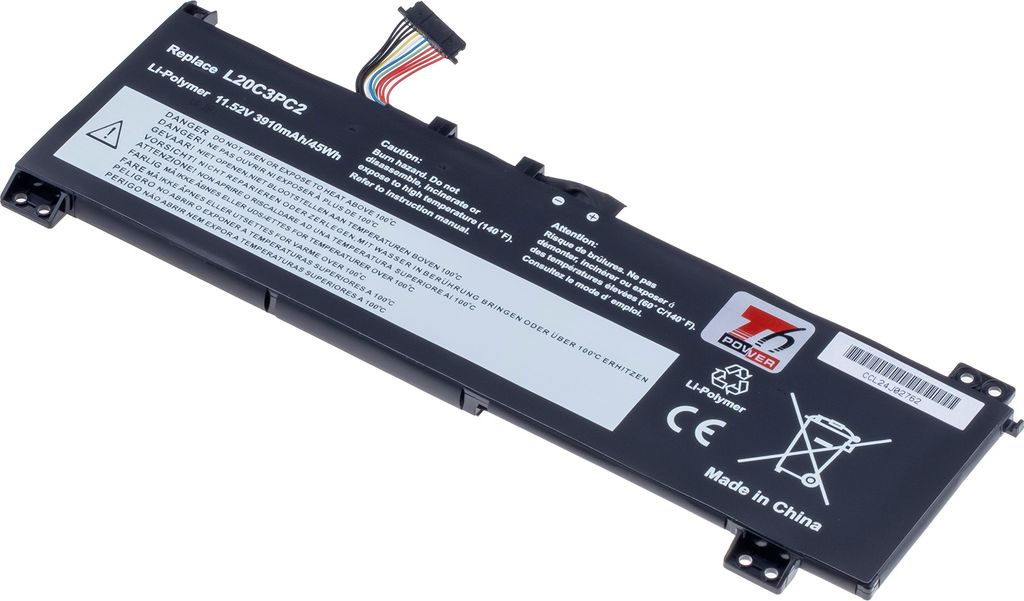 T6 Power Akku für Lenovo Laptop, Teilenummer SB11B96717, Li-Poly, 11,52 V, 3910 mAh (45 Wh), schwarz