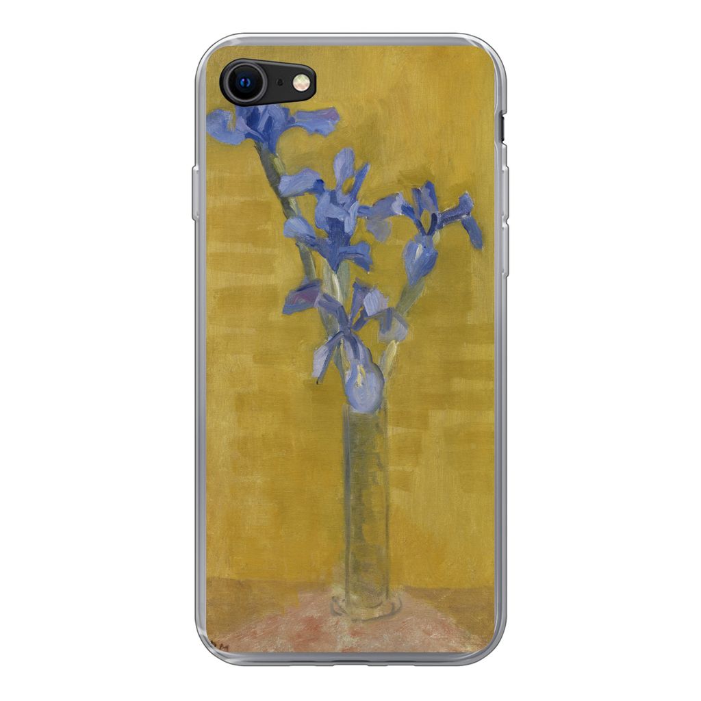 MuchoWow Handyhülle Schutzhülle Hülle für iPhone 8 Schwertlilien - Piet Mondrian - Alte Meister Silikon Softcase Handy Hülle - Schutzhaube