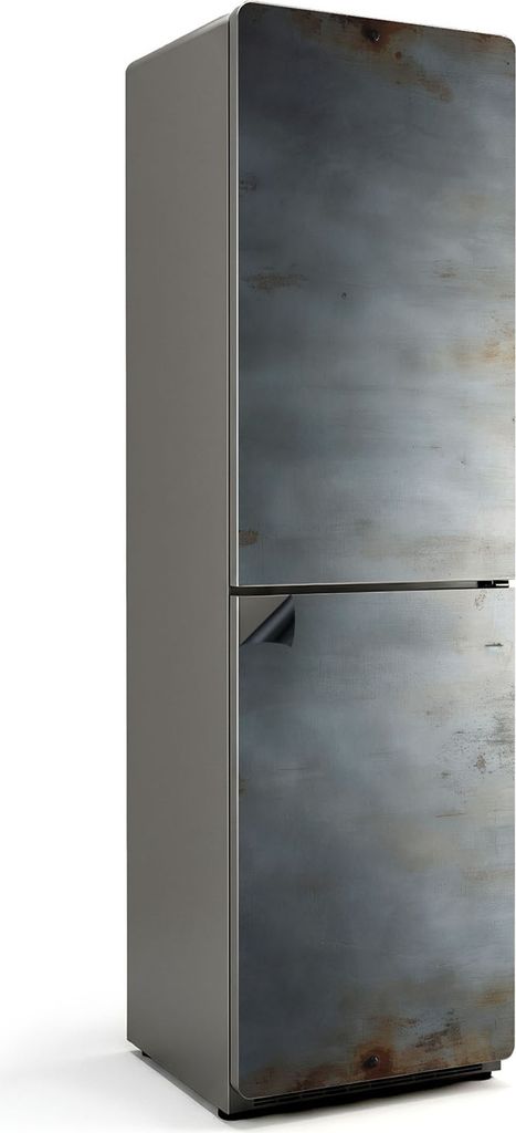 Metallische Textur mit Kratzern – Magnetische Kühlschrank Abdeckung – Dekorfolie magnetisch Küche – Kühlschrank Magnet Deko – selbstkleb...