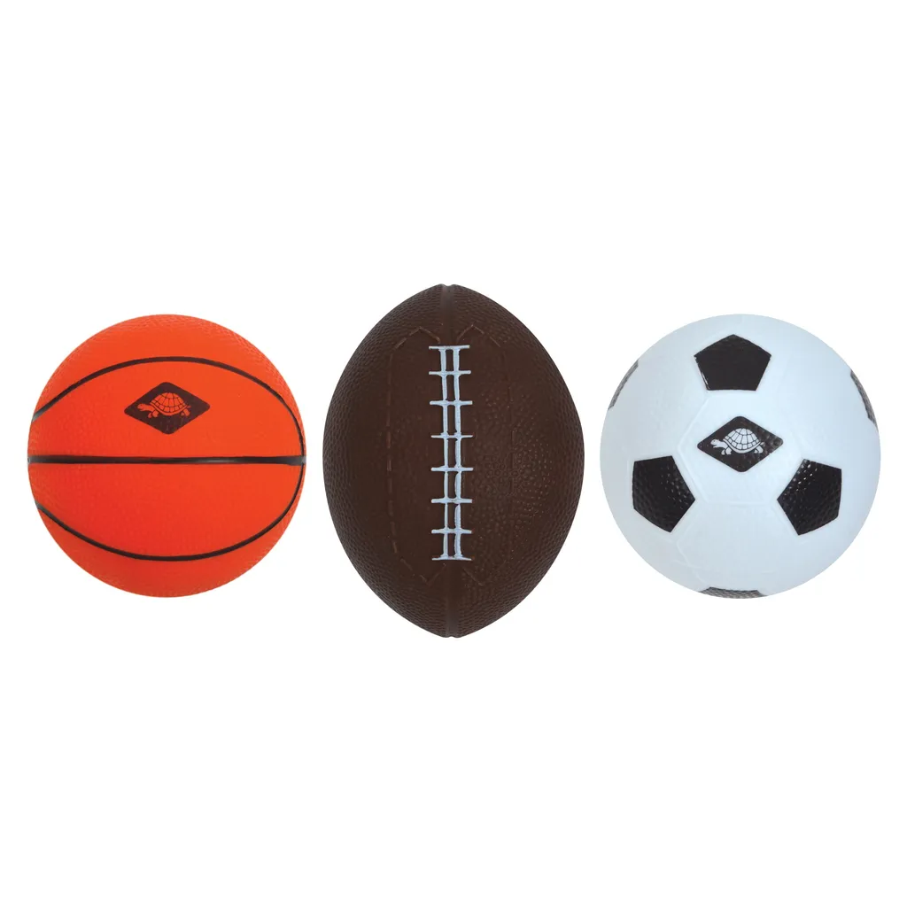 Set de 3 Mini Ballons Multisport 3 en 1 en Mousse Haute Densité Durable