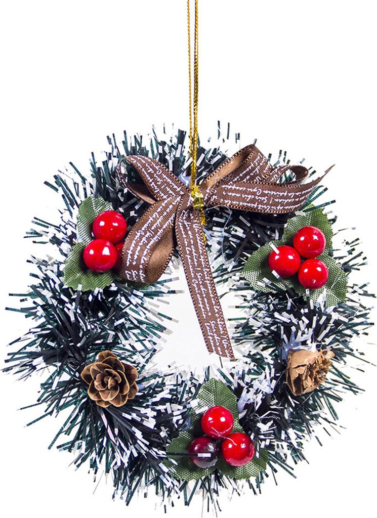 12 cm Weihnachtsgirlanden Ringkranz Beeren Anhänger Fenster Showcase Hängende Dekor-F