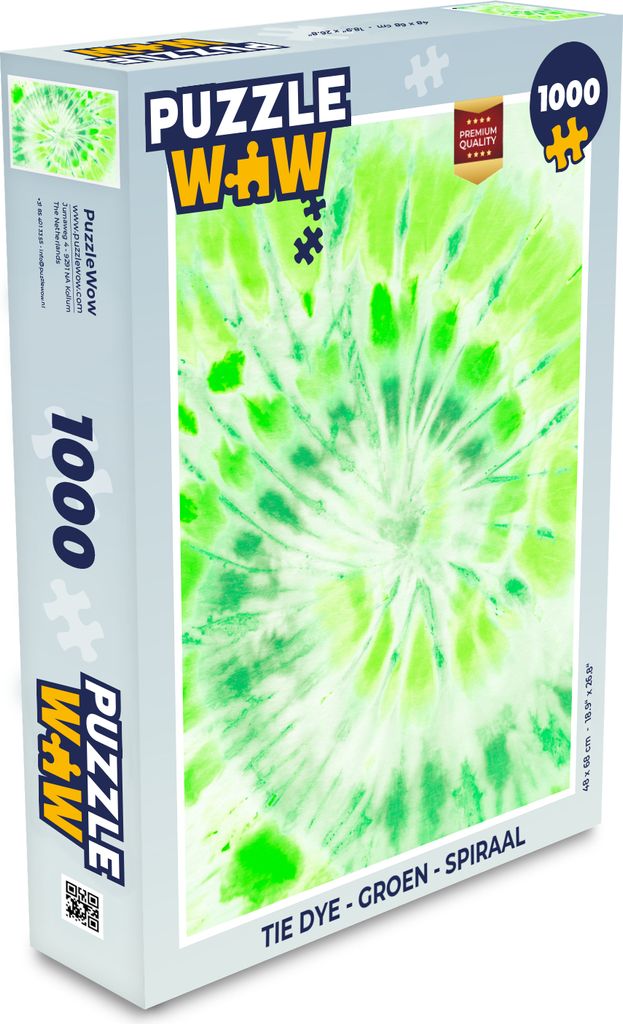 MuchoWow Puzzle 1000 Teile Krawattenfärbung - Grün - Spirale - Spielzeug - Alt und Jung - Spiele - Puzzeln